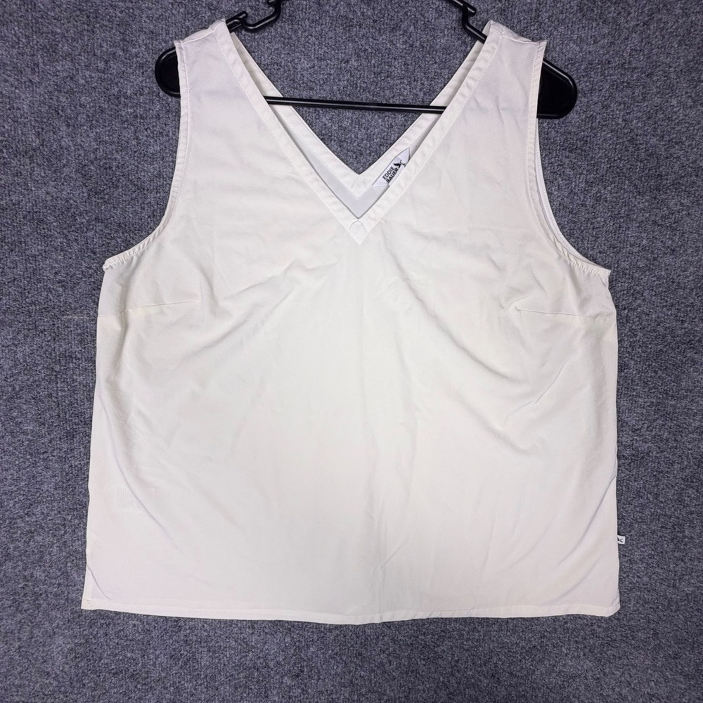 Eddie Bauer Women's PL Petite Large Cream V-Neck Sleeveless Tank Top